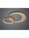 Plafoniera Granada Doppio Cerchio Nero-Oro Led 36w Dimmerabile L85 cm Trio Lighting