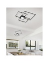 Plafoniera Hydra 3 Quadrati Led 38w Antracite L65 cm Dimmerabile Trio Lighting