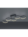 Plafoniera Led Dimmerabile Vigo 5 Esagoni L90 cm Antracite Trio Lighting