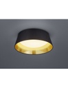 Plafoniera Led Paralume Tessuto Nero e Oro Ponts Ø34 cm Trio Lighting