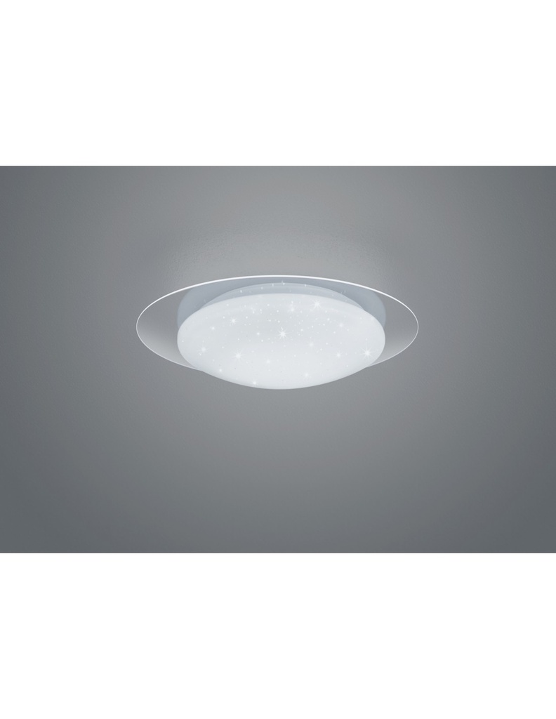Plafoniera Moderna Led Dimmerabile Effetto Stelle Glitterate Frodo Bianco Ø35 cm Trio Lighting