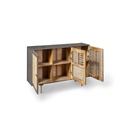 Madia moderna  grigio scuro rattan oro cm 160 x 38 x h 75