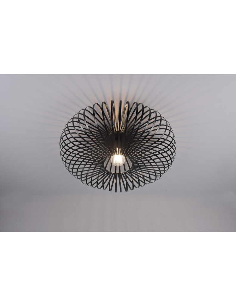 Plafoniera Nera Gabbia Aperta Ellissi Nera Johann Ø50 cm Trio Lighting