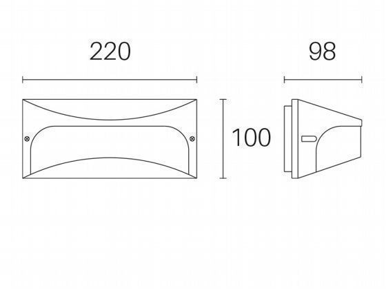 Applique 10W Led 4000K  linea dome  bianco