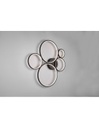 Plafoniera Rondo 5 Cerchi Led Dimmerabile Nero L59 cm Trio Lighting