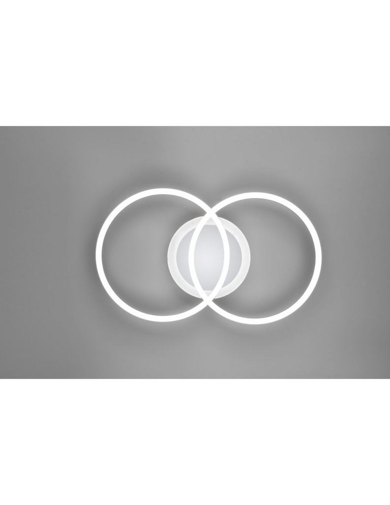 Plafoniera Soffitto Cerchi Cromo Led 4000k Dimmer Venida Trio Lighting