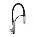 Miscelatore lavabo nero con doccetta ad aggancio magnetico - serie Seattle