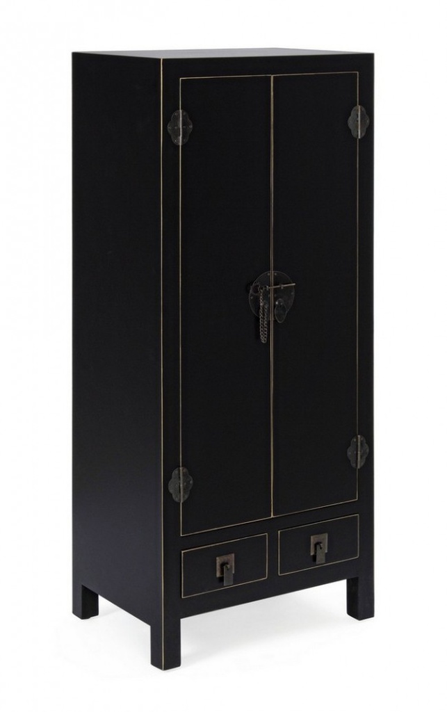 Mobile 2 ante - 2 cassetti pechino nero in legno stile design
