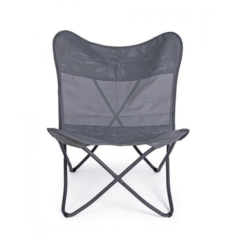 Poltrona butterfly campeggio gabicce grigio 77,5x81x89h cm iperbriko