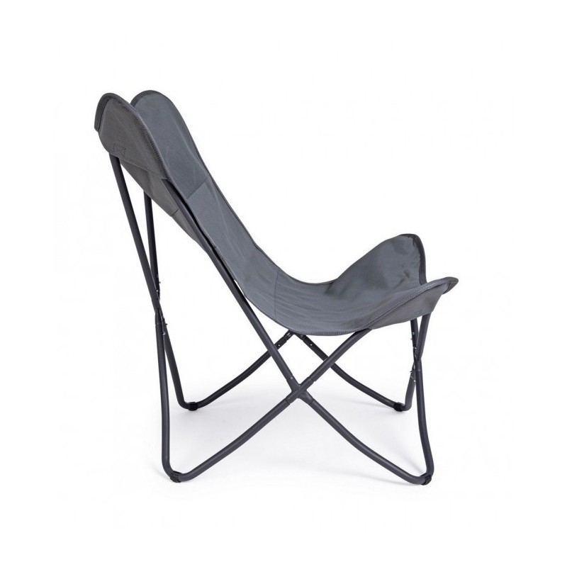 Poltrona butterfly campeggio gabicce grigio 77,5x81x89h cm iperbriko