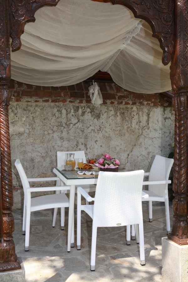 Poltrona giardino adila polyrattan bianco ghiaccio quadro cm60