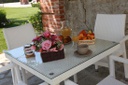 Poltrona giardino adila polyrattan bianco ghiaccio quadro cm60