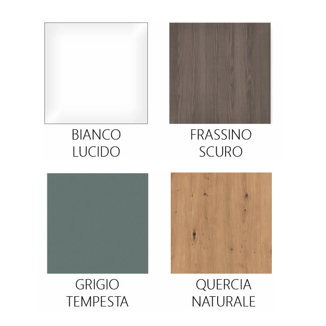 Mobile bagno sospeso Dearum in frassino scuro - cm 80 x 45 x 52