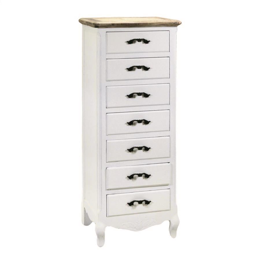 Mobile country 7 cassetti bianco cm 34,5 x 44,5 x h 110,5
