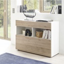 Mobile madia 1 cassetti 1 ribalta bianco-rovere 111x42xh 82 cm(ASTRAKATMBLRC-209007-05K)