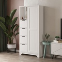 Mobile multiuso Yada midi bianco con 1 anta, 4 cassetti H 164.5 x L 77 x P 29.6 cm