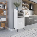 Mobile multiuso con cassetti bianchi e ripiano rovere L 60 x P 36 x H 136 cm
