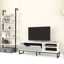 Mobile porta tv con libreria 5 mensole bianco 70x30xh.180 cm