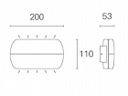 Applique 5W+5W Led 4000K  linea pillow  grafite