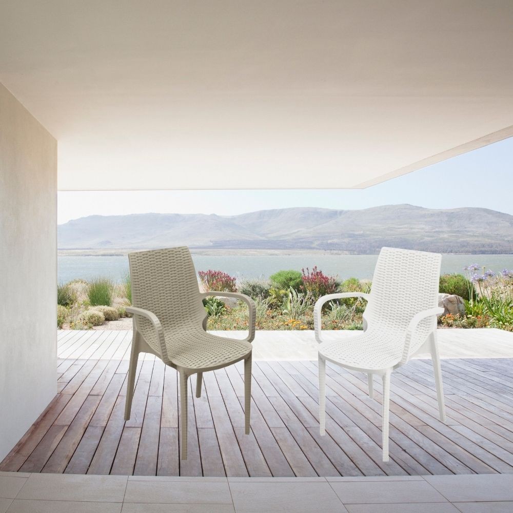 Poltroncina Nirvana polipropilene beige effetto rattan