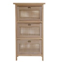 Mobiletto legno kate 3 cassetti naturale rettangolare cm 39,5 x 27 x h72