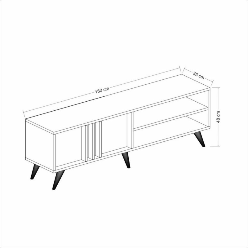 Porta Tv noce antracite 150x35x48h cm