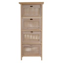 Mobiletto legno kate 4 cassetti naturale rettangolare cm 39,5 x 27,5 x h 92,5