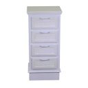 Mobiletto legno liverpool 4 cassetti bianco cm 37x30h79.5