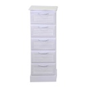 Mobiletto legno liverpool 5 cassetti bianco cm 29x23h81