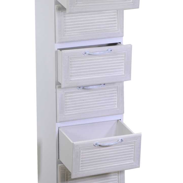 Mobiletto legno liverpool 6 cassetti bianco cm 29x23h95