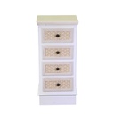 Mobiletto legno losanna 4 cassetti crema cm 37x30h79.5