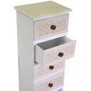 Mobiletto legno losanna 6 cassetti crema cm 29x23h95