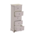 Mobiletto legno norimberga 5 cassetti crema 29x23h81 cm