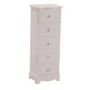 Mobiletto legno norimberga 5 cassetti crema 29x23h81 cm