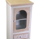 Mobiletto legno vetrina andorra 1 anta vetro + 2 cassetti cm 40x30h100