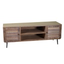 Portatv Lione legno 2 vani + 2 ante naturale cm135x40h50