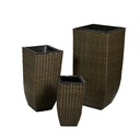 Portavaso polyrattan noce alto svasato quadro big cm 37 x 37 x h 76