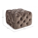 Pouf in velluto tortora EVAN S 62x62x h46 cm