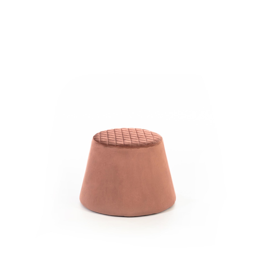 Pouf velluto metallo rosa antico cm 46,5 x 46,5 x h 33