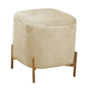 Puff contenitore velluto crema con gambe cm 38x38h45
