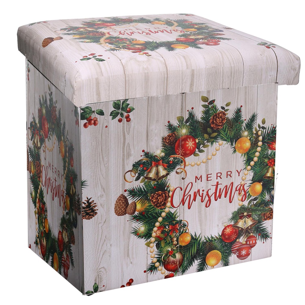 Puff ecopelle girlanda quadro cm38x38h38