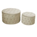 Puff vcontenitore elluto 1-2 crema cm ø70h42