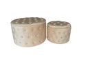 Puff vcontenitore elluto 1-2 crema cm ø70h42