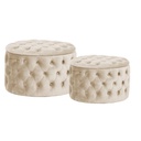 Puff vcontenitore elluto 1-2 crema cm ø70h42
