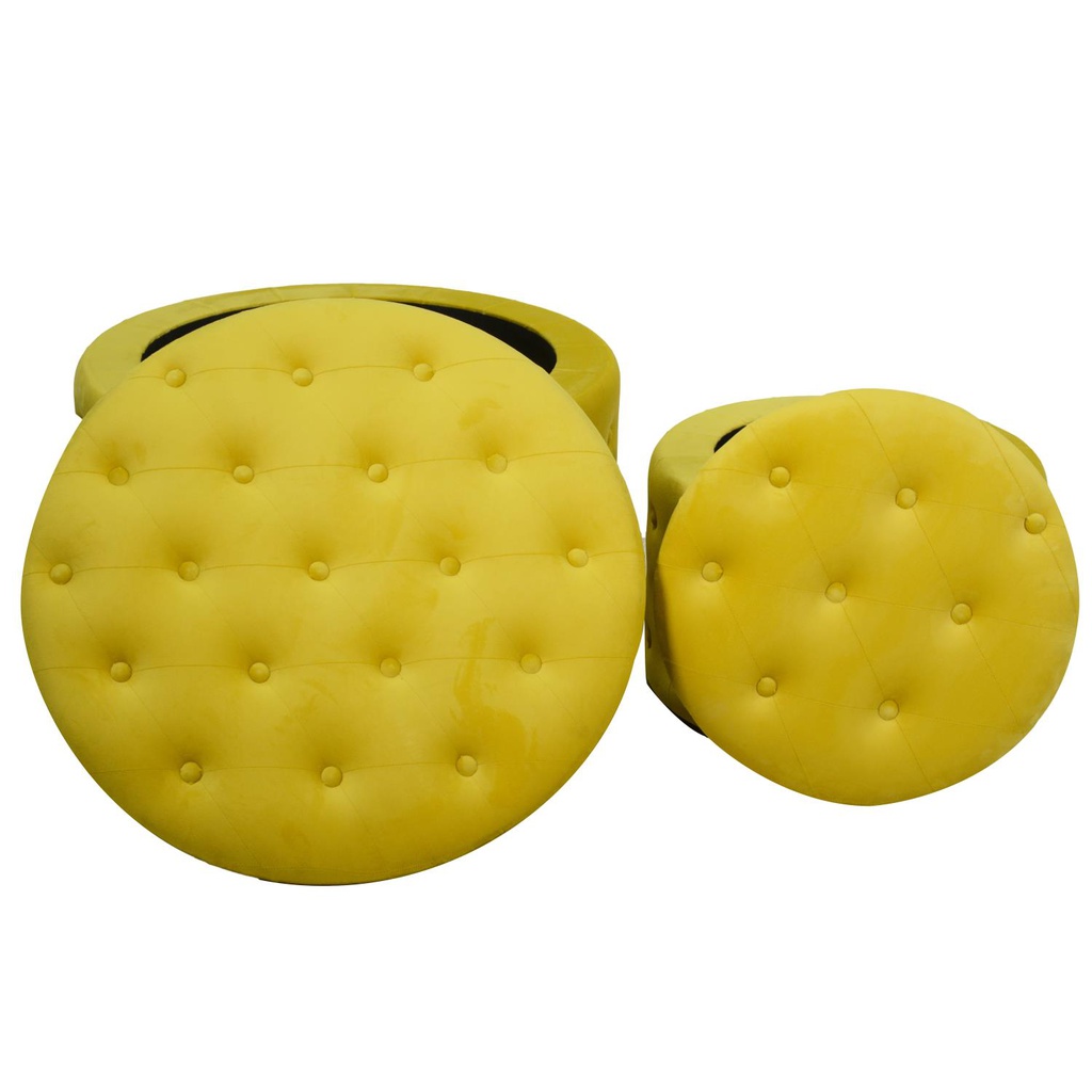 Puff velluto 1-2 giallo cm ø70h42