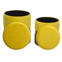 Puff velluto 1-2 giallo-grigio chiaro cm ø39h49