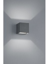 Applique Cubo Antracite Doppia Luce Led Adaja IP54 Trio Lighting