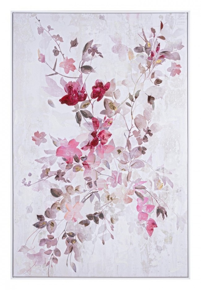 Quadro dipinto ad olio con cornice natura 122.5x4.5x82.5h