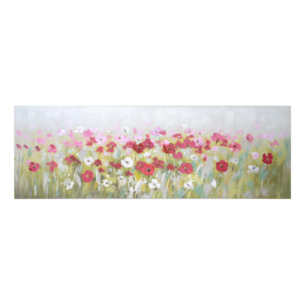 Quadro dipinto fiori rettangolare cm 150 x 50 x h 4