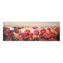 Quadro dipinto papaveri e fiori bianchicm50x150x4